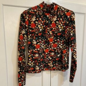 Maeve by Anthropologie Multicolor Floral Turtleneck